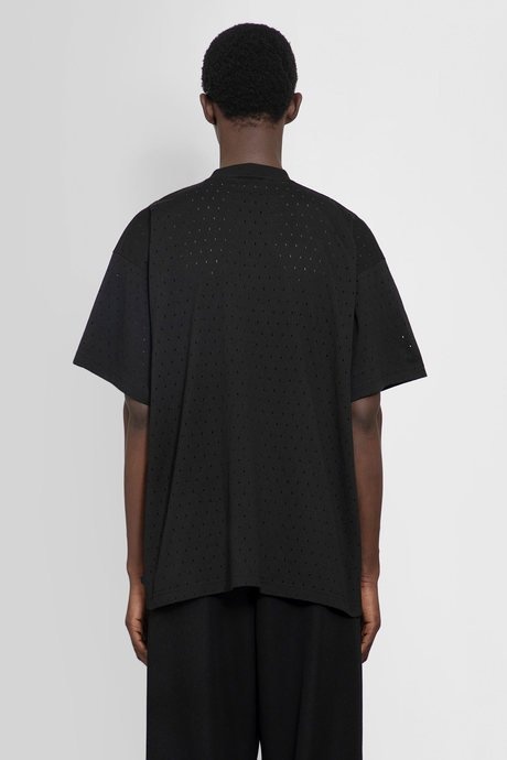 Balenciaga men's black ribbed mesh stretch jersey oversized t - 3