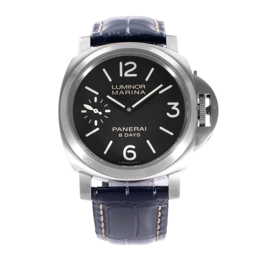Pre-owned Panerai Luminor Marina 8 Days Hand Wind Black Dial Men's Watch PAM00564 - 1