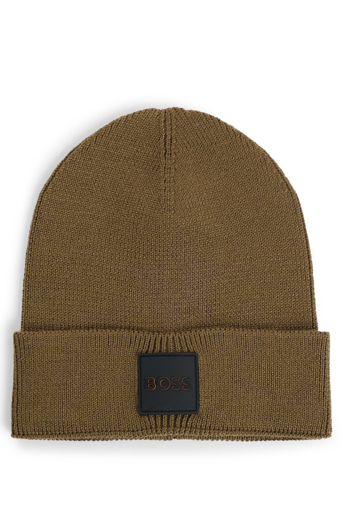 WOOL BEANIE HAT WITH LOGO BADGE - 1