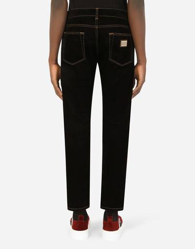 Dolce & Gabbana Flocked slim-fit stretch jeans outlook