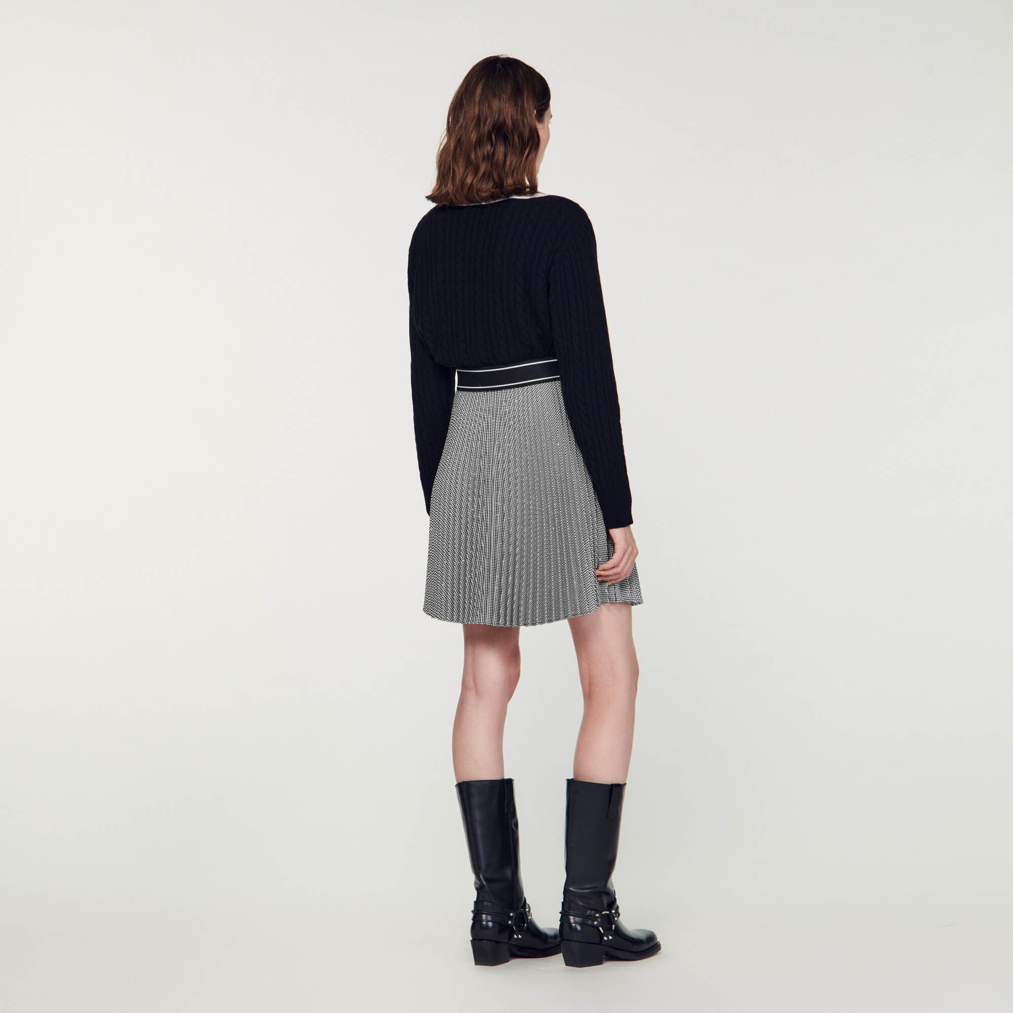 SHORT PLEATED SKIRT WITH RHINESTONES - 6