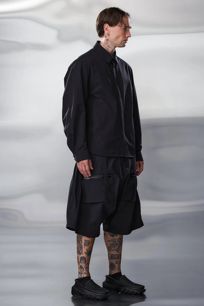 LA10-DS schoeller® Dryskin™ Press Button Shirt Jacket Black 2