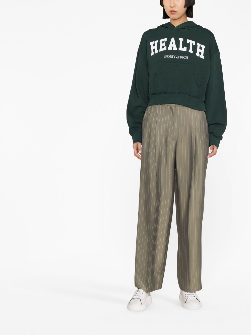 Health cropped cotton hoodie - 3