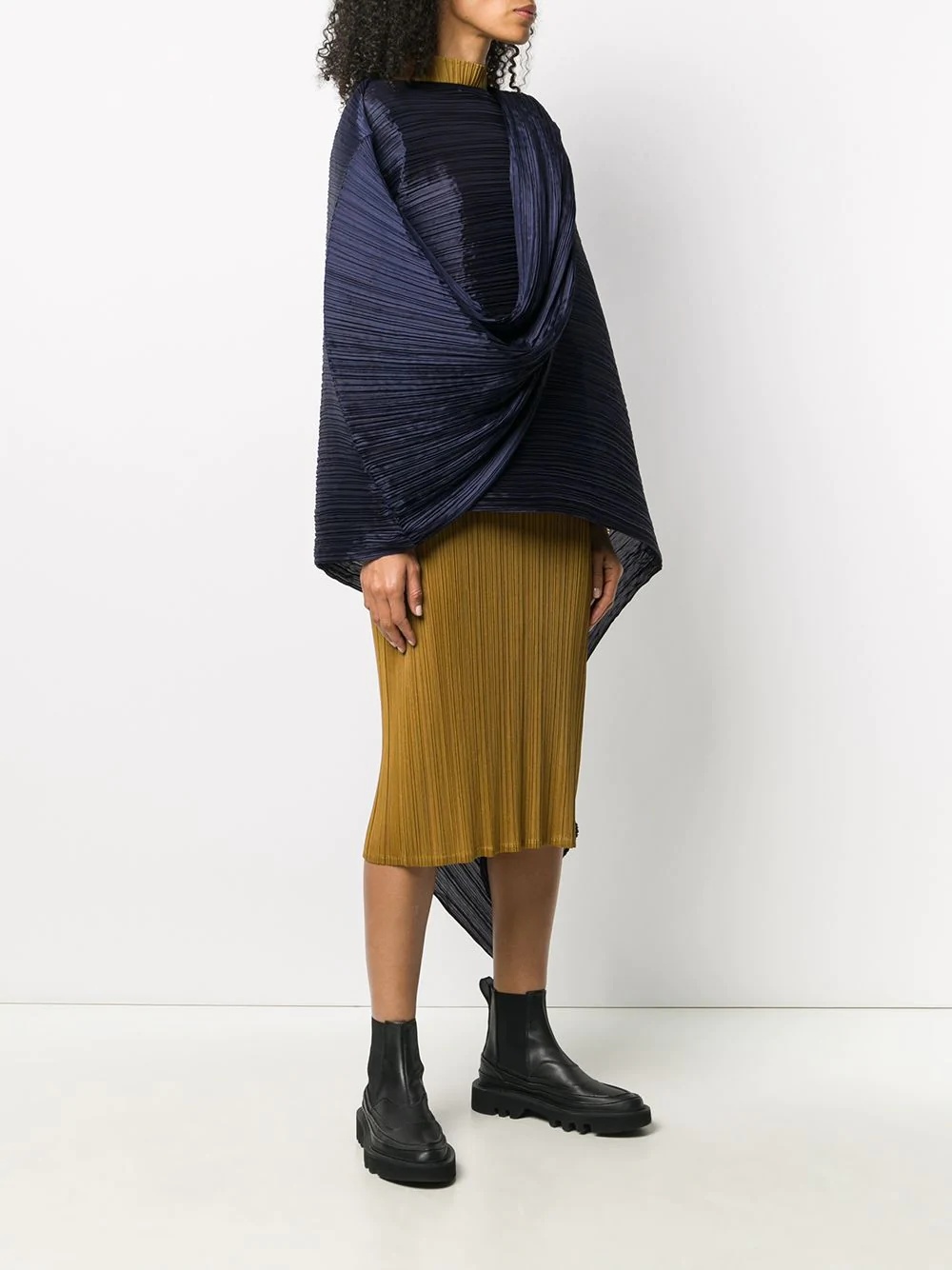 oversized pleated scarf - 3