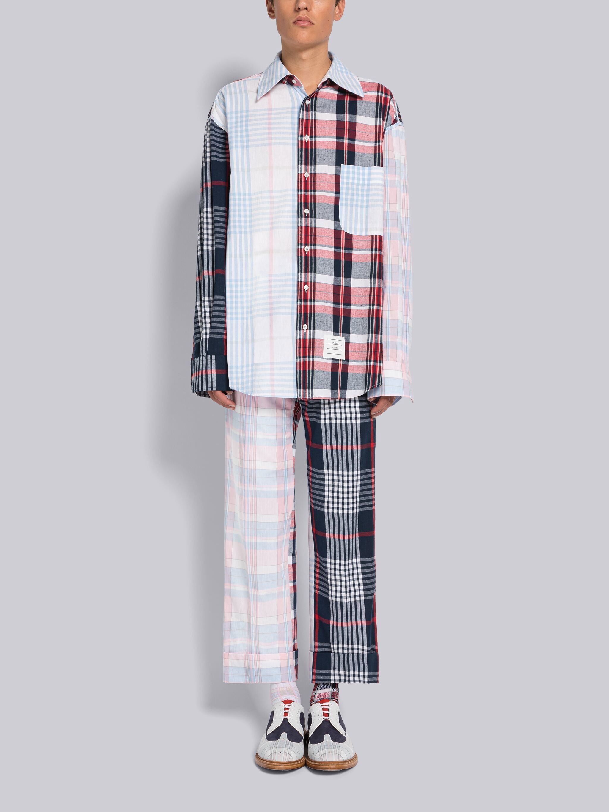 FUN-MIX MADRAS COTTON OVERSIZED SHIRT - 4