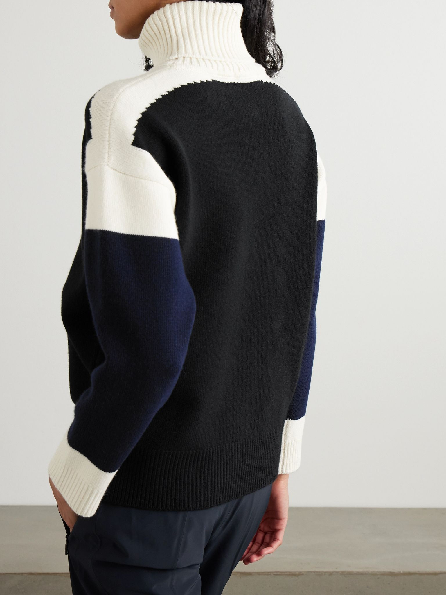 Bayer color-block wool-blend sweater Black - 3