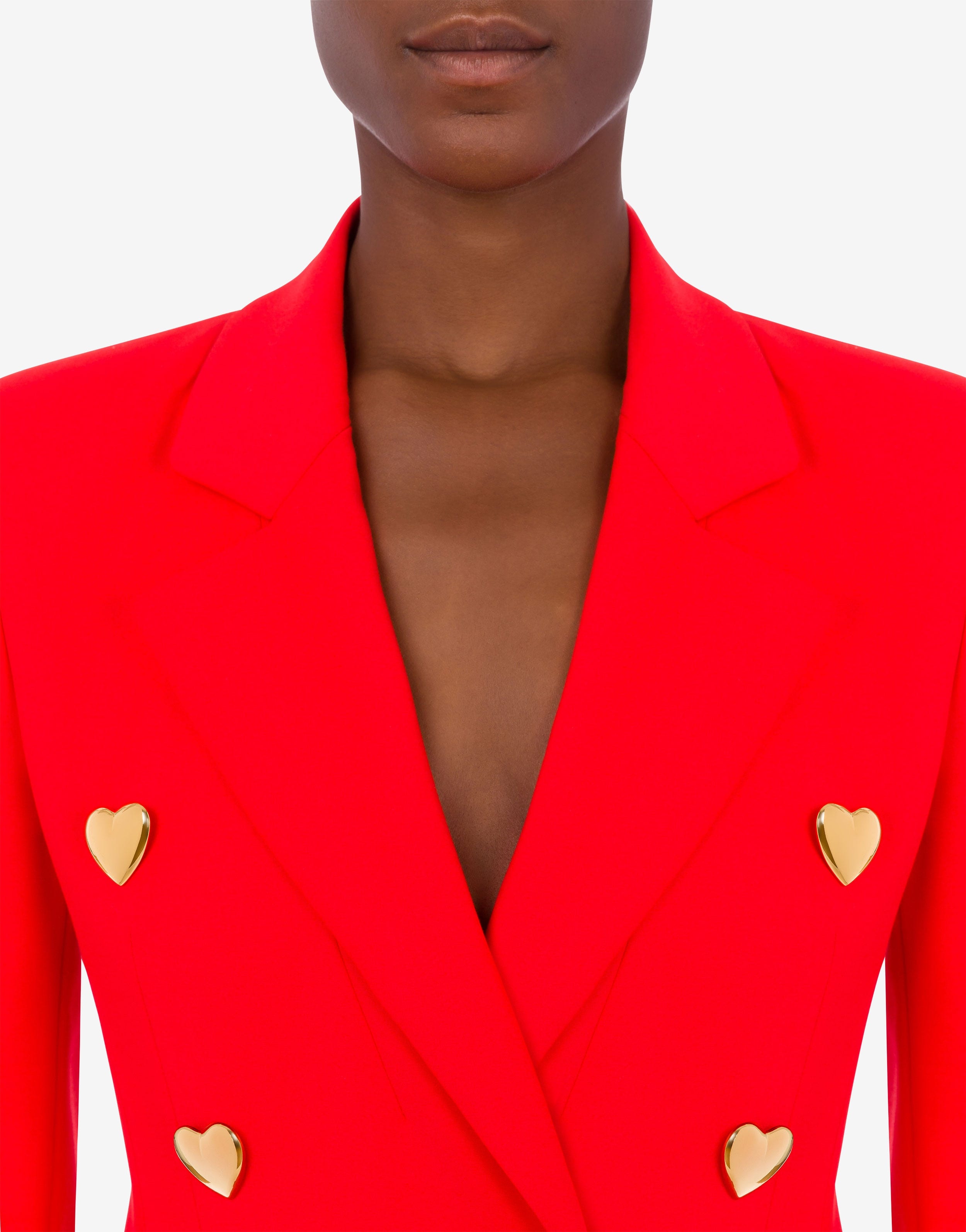 HEART BUTTONS STRETCH SATIN JACKET - 4
