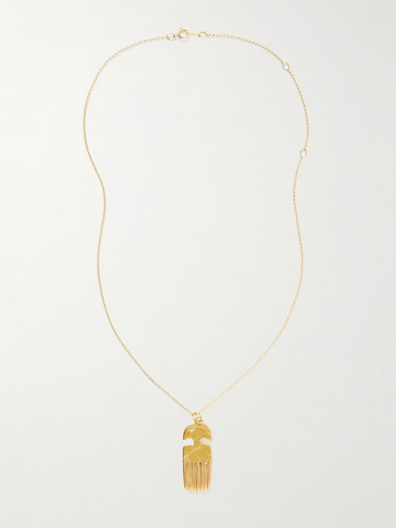 The Vanity Comb Recycled Gold-plated Necklace 4