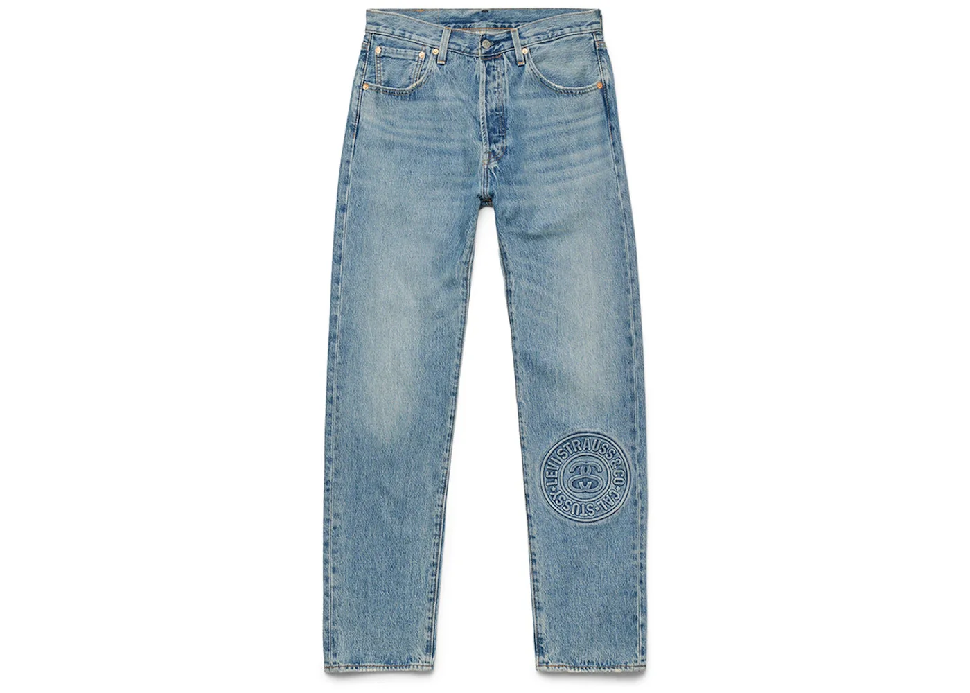 Stussy x Levi's Embossed 501 Jeans Stussy Rugged-Blue - 1