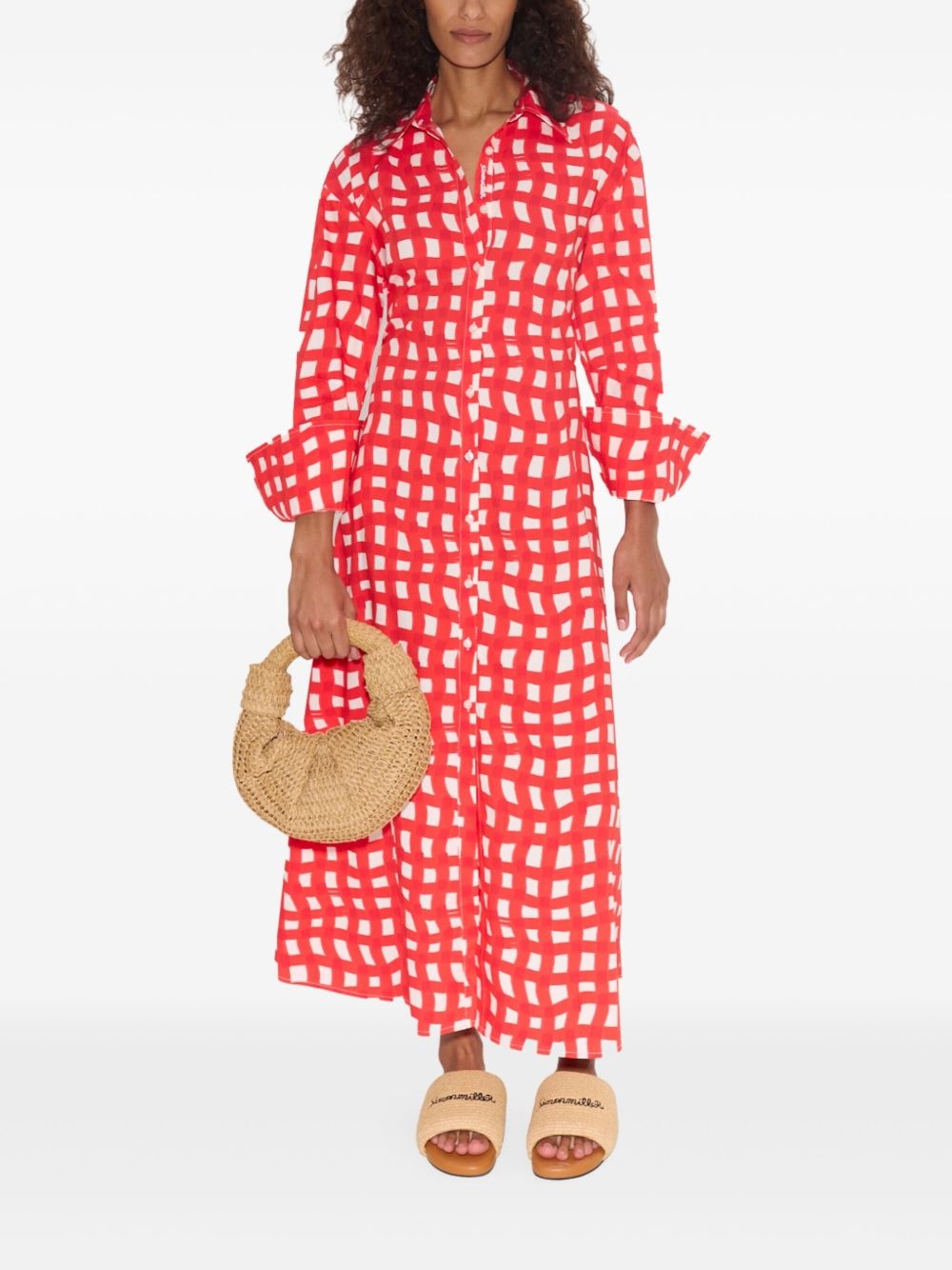 gingham midi dress - 2