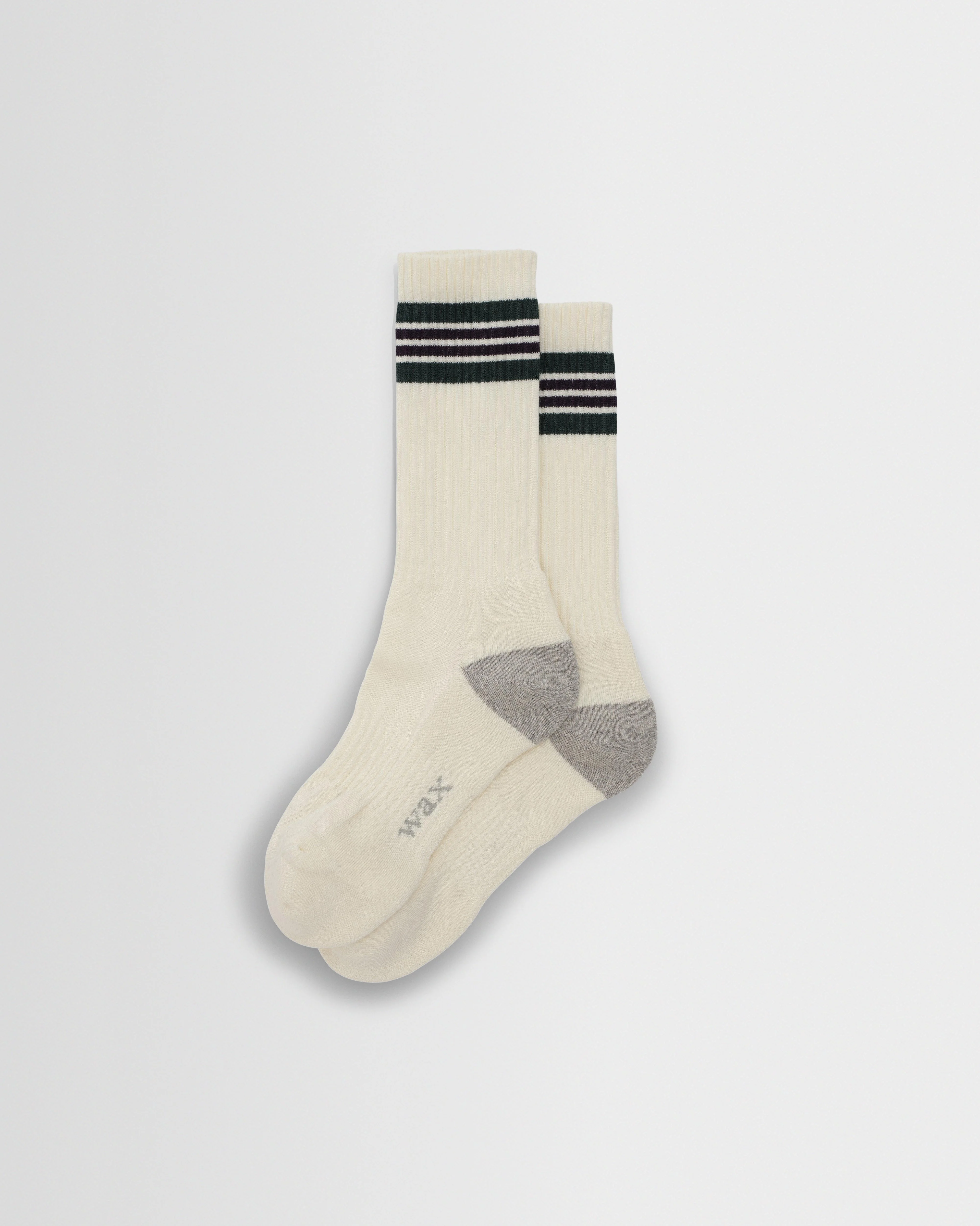 Thorpe - Ecru And Green Preppy Stripe Socks - 1
