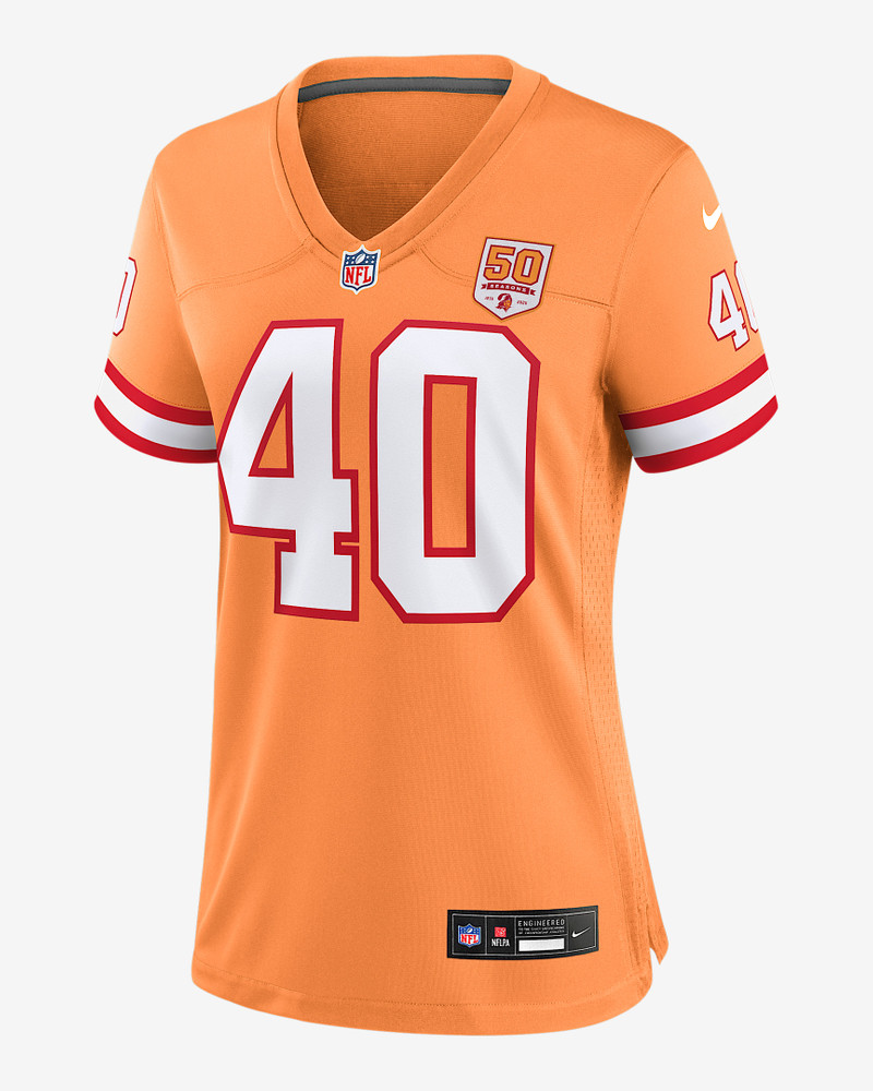 Mike Alstott Tampa Bay Buccaneers 50th Anniversary Women’s Nike NFL Game Jersey 1