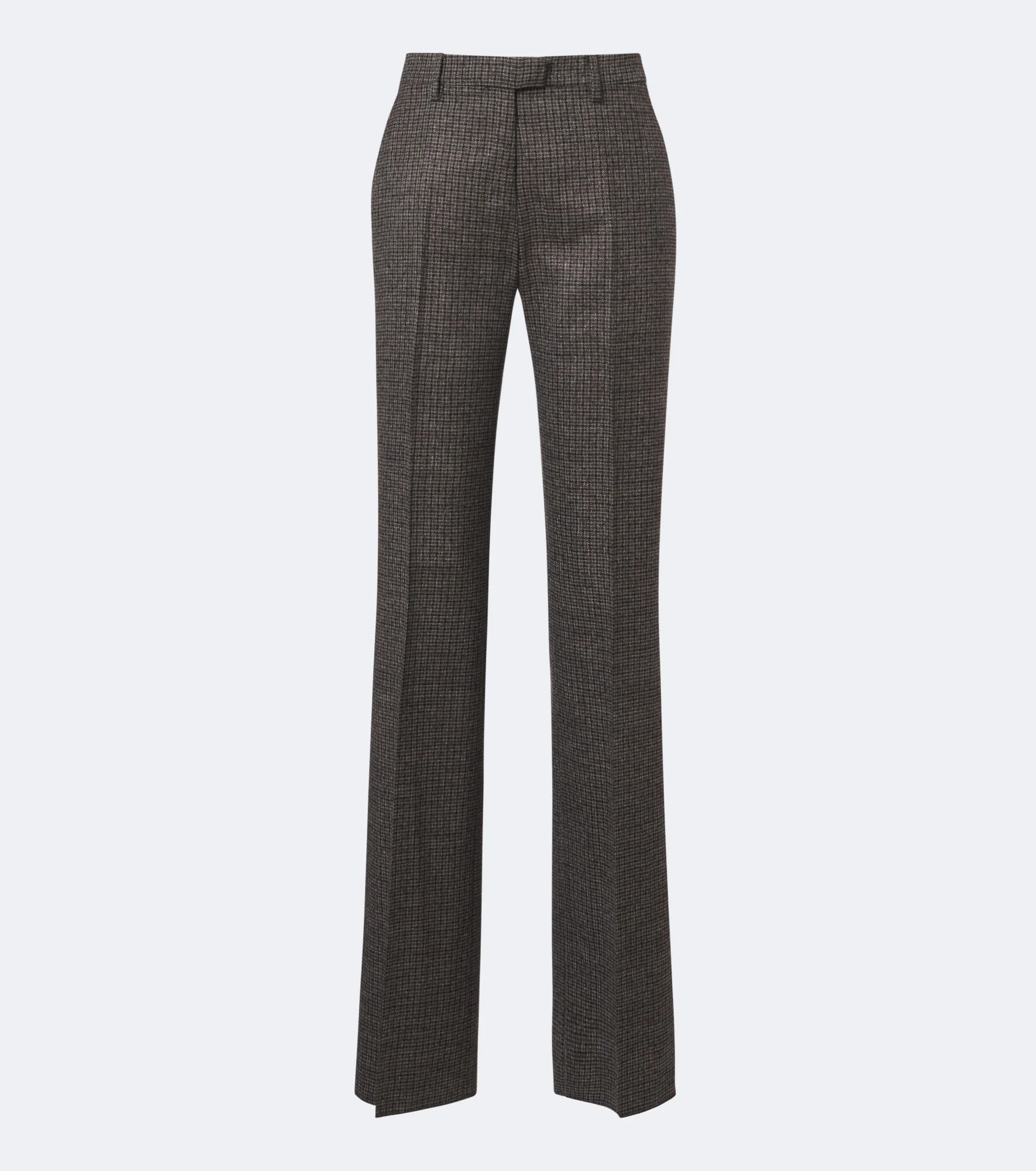 Checked wool straight pants - 1