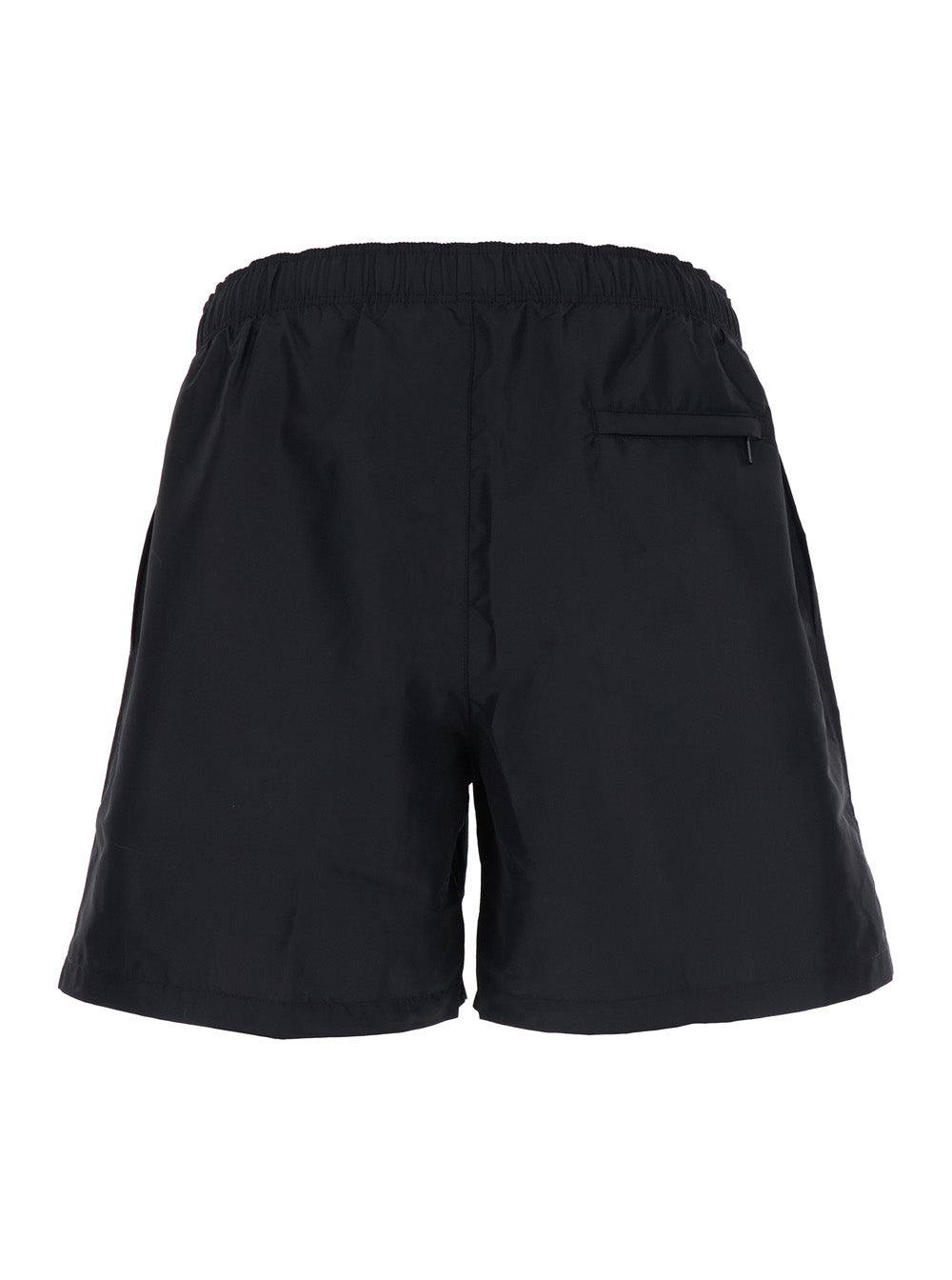 Versace Men Black Swim Shorts With Elastic Drawstring Waist And Medusa Embroidery On The Front In Te - 2