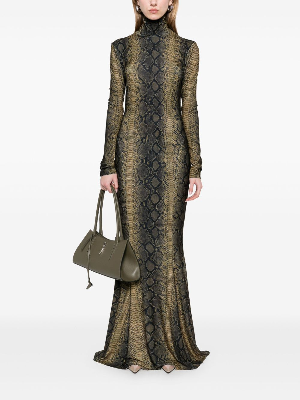 NORMA KAMALI snakeskin-print maxi dress | REVERSIBLE
