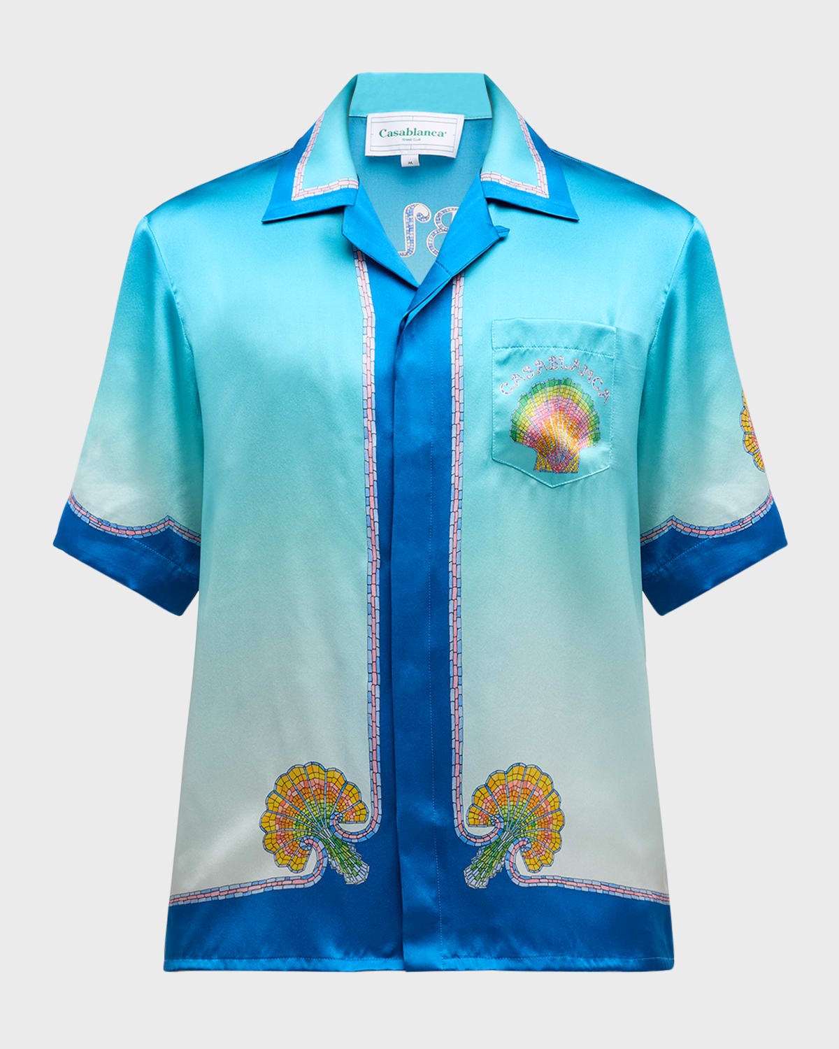 Men's Coquillage Colore Silk Camp Shirt - 1