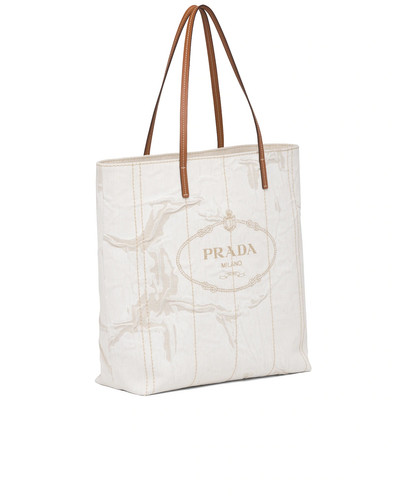 Prada Large Tote in Printed Linen Blend outlook