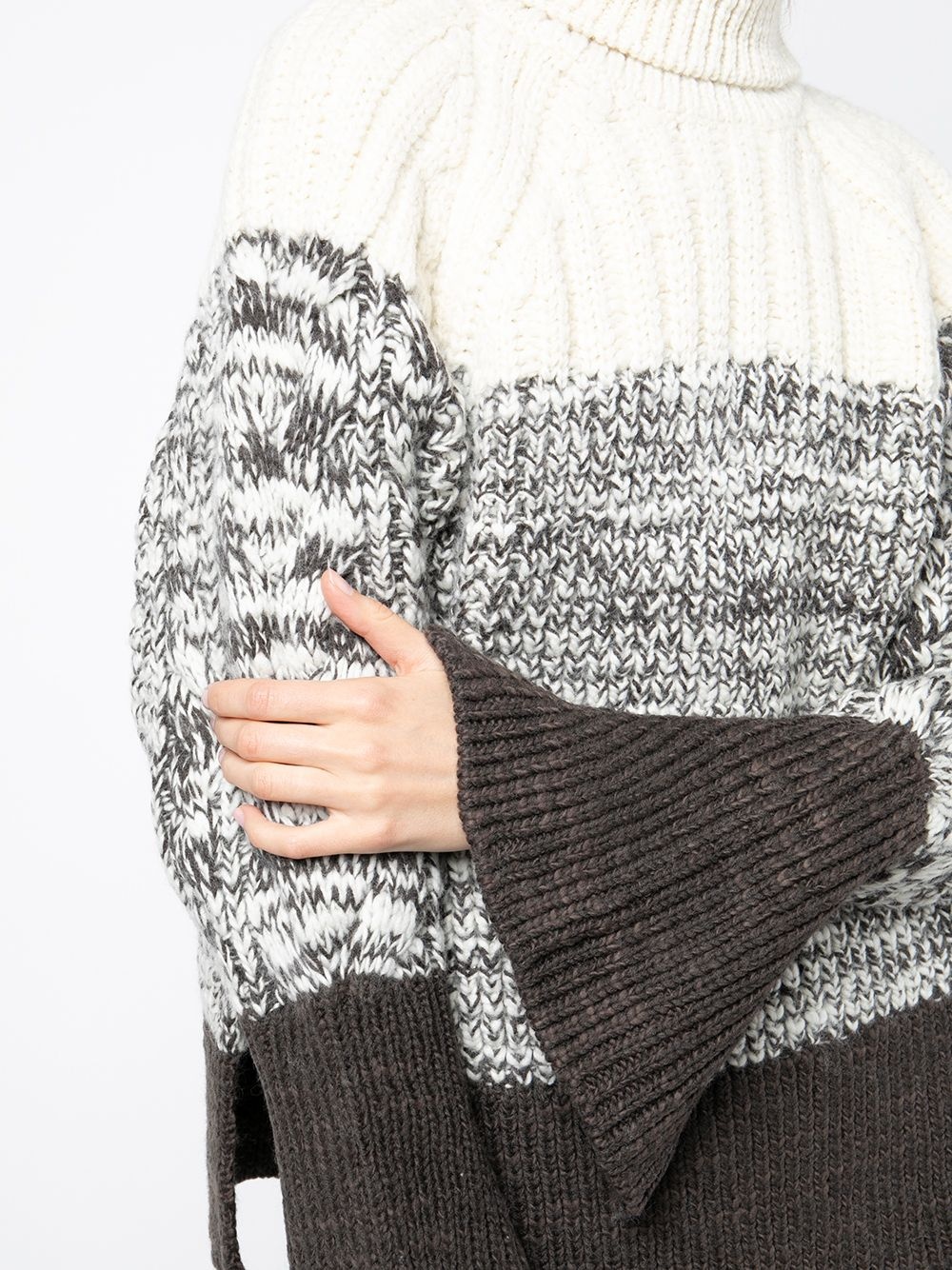 ribbed-knit roll-neck jumper - 5