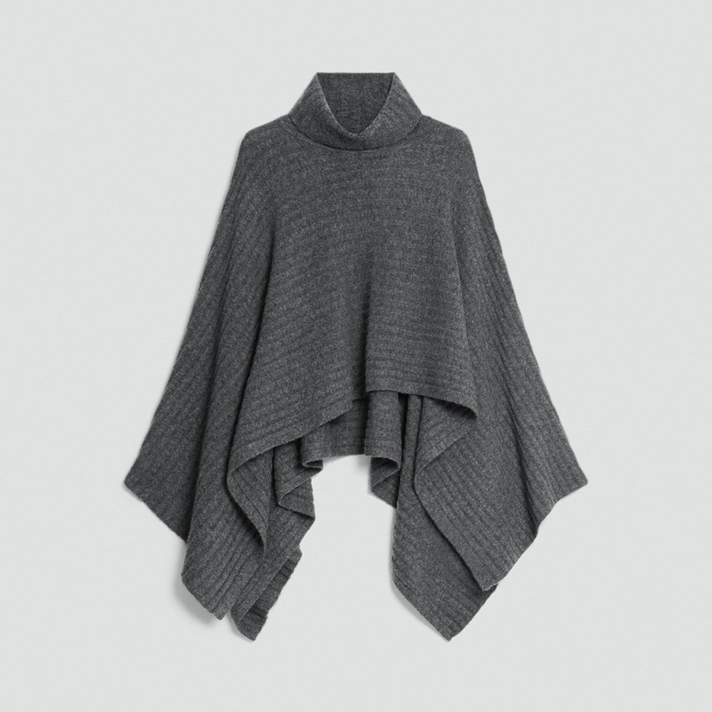 Ribbed Poncho in Astor Wool 1