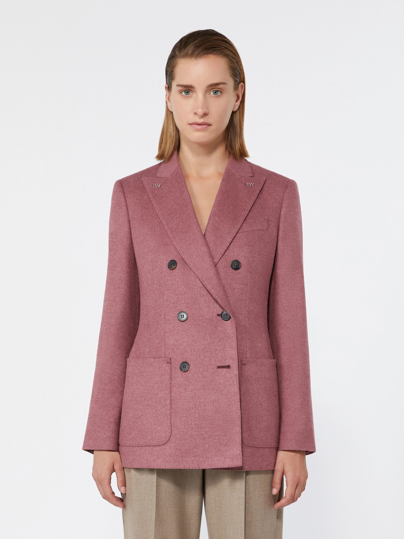 FLASH Double-breasted silk and cashmere blazer - PINK 3