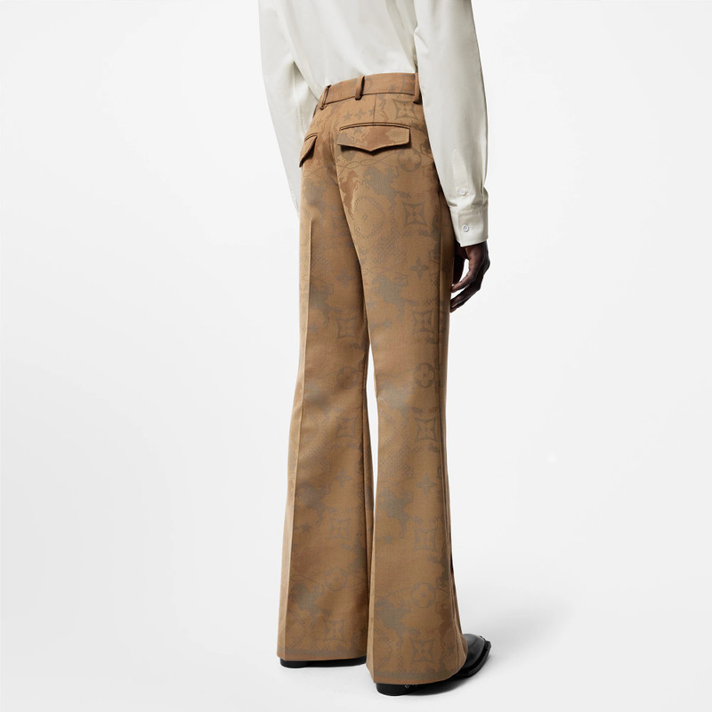 Tailored Jacquard Wool Flared Pants 5