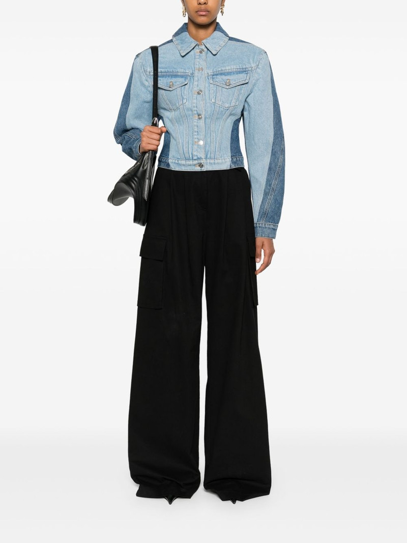 MUGLER colour-block denim jacket outlook