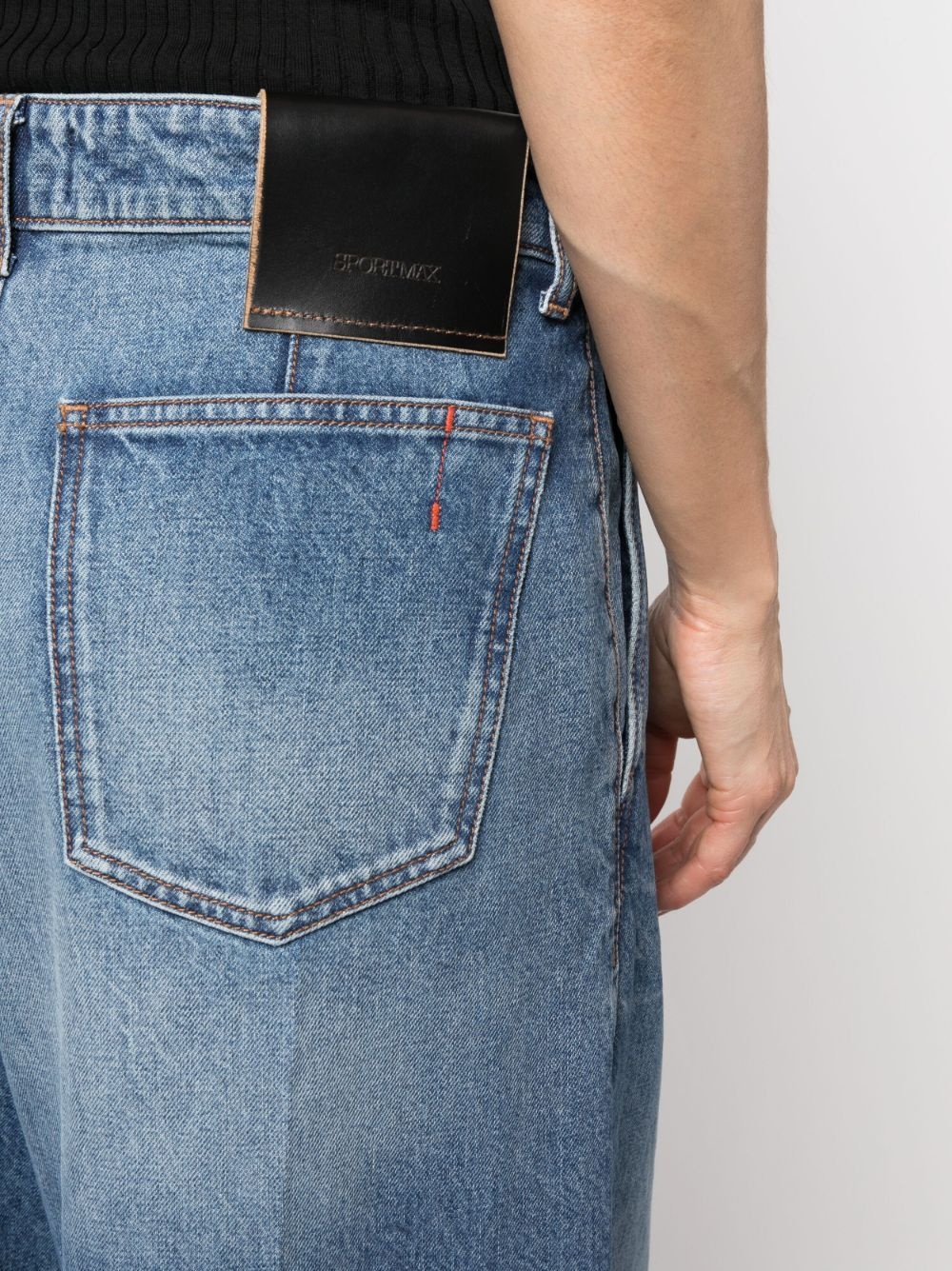 pleated wide-leg jeans - 5