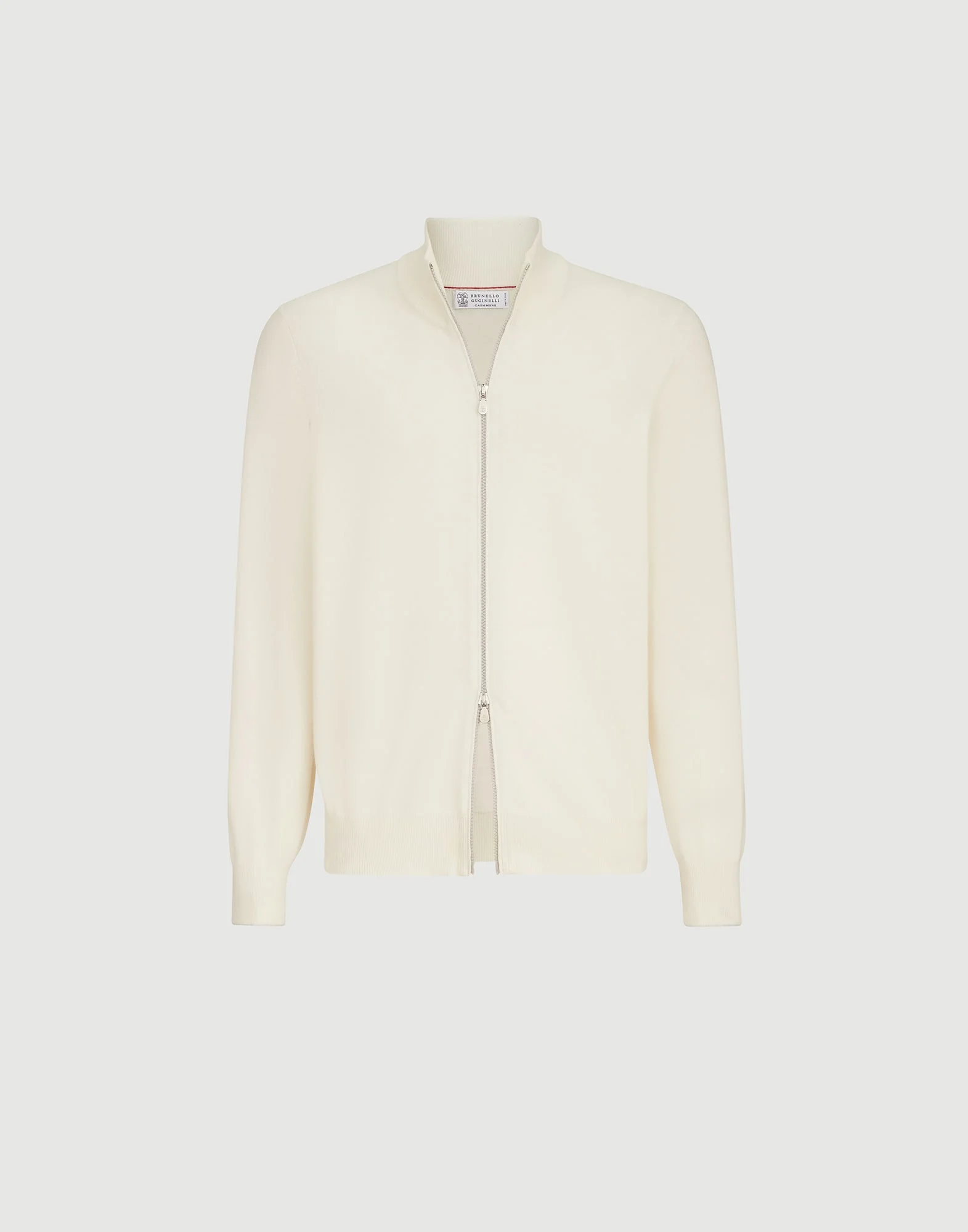 Cashmere high-neck cardigan with zipper - 1