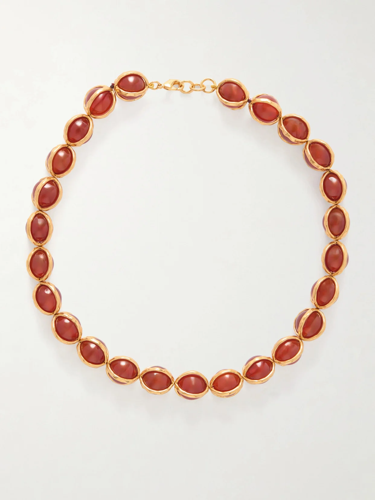 Gold-tone Agate Beaded Necklace - 1