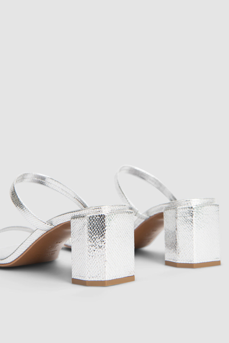 Tanya Silver Disco Leather Slip-On Mule 7