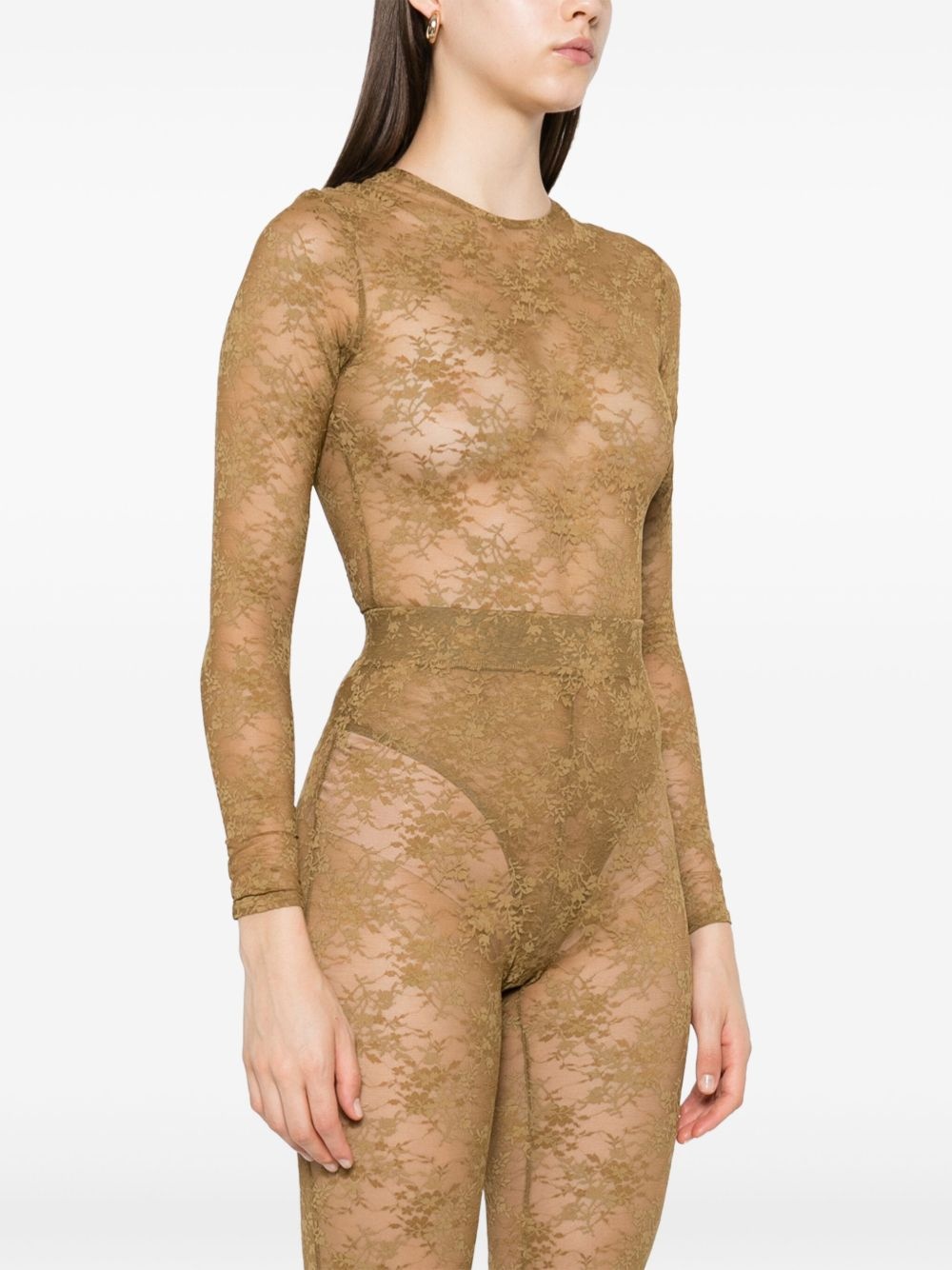 lace long-sleeve bodysuit - 3