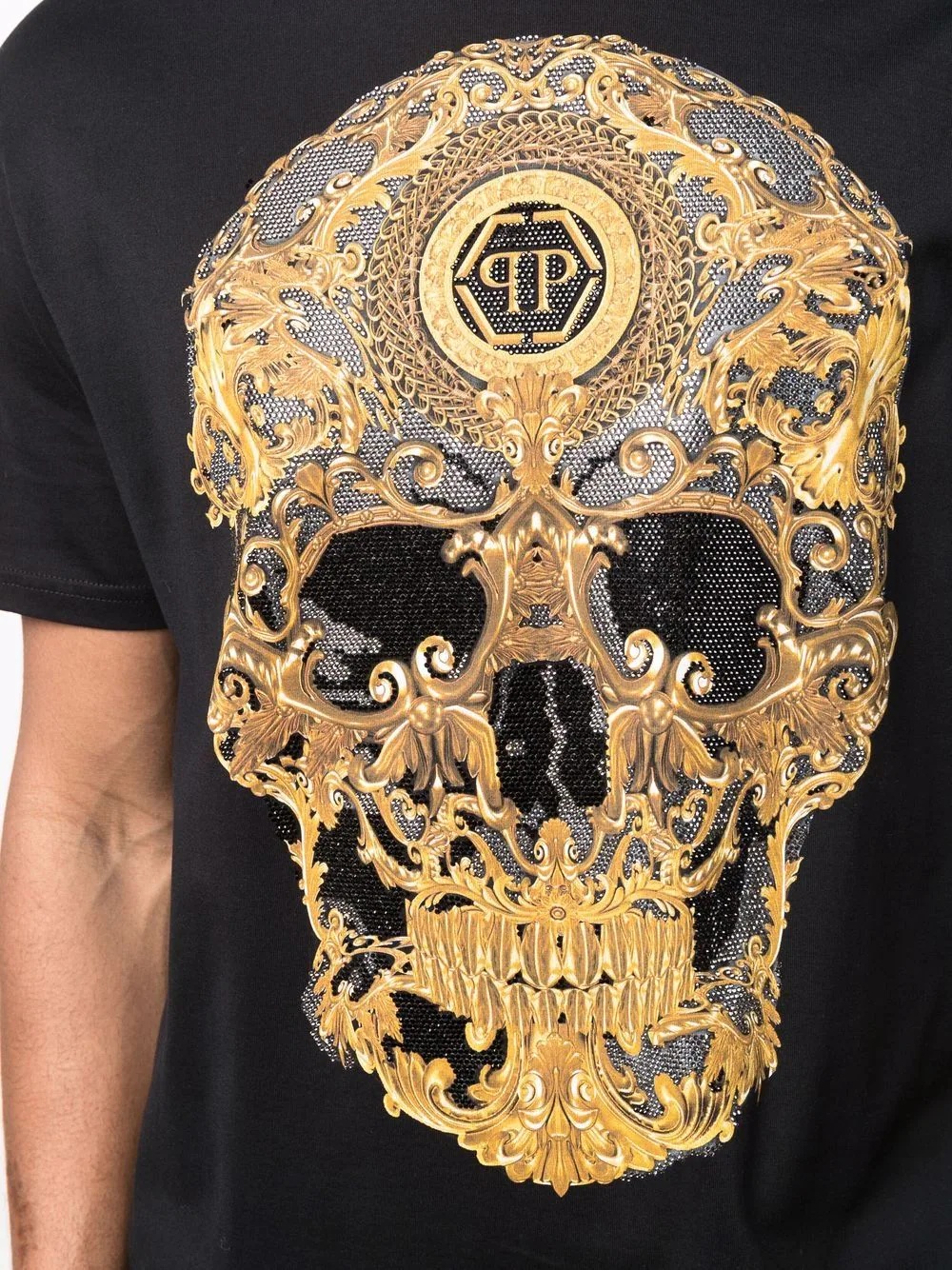 baroque skull-print T-shirt - 6