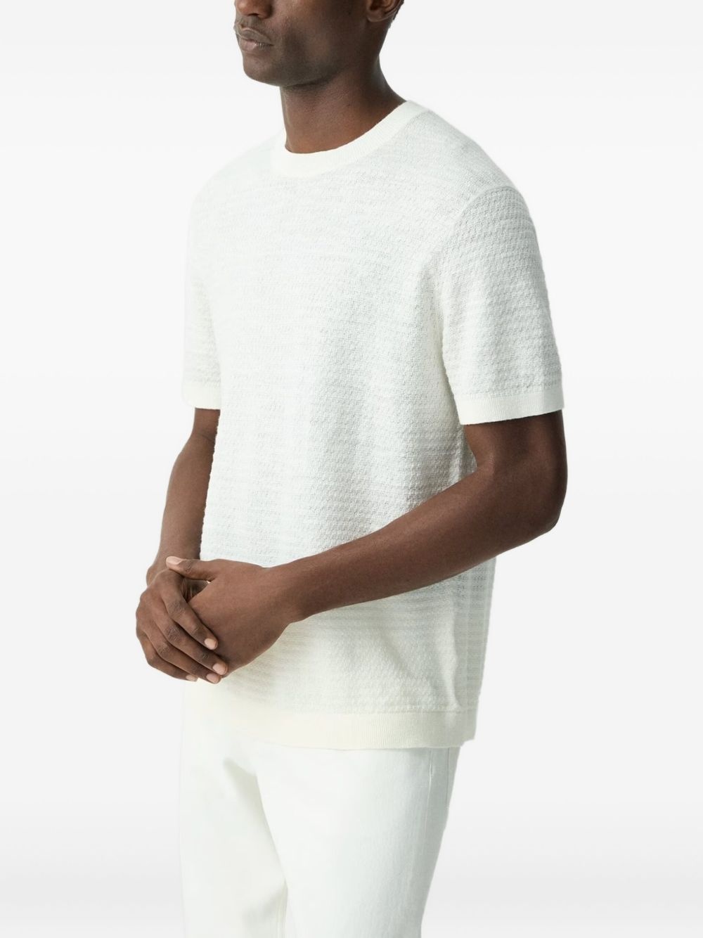 linen-blend T-shirt - 3