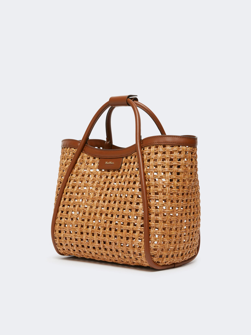Max Mara Small Marine bag in woven natural fibre - BEIGE outlook