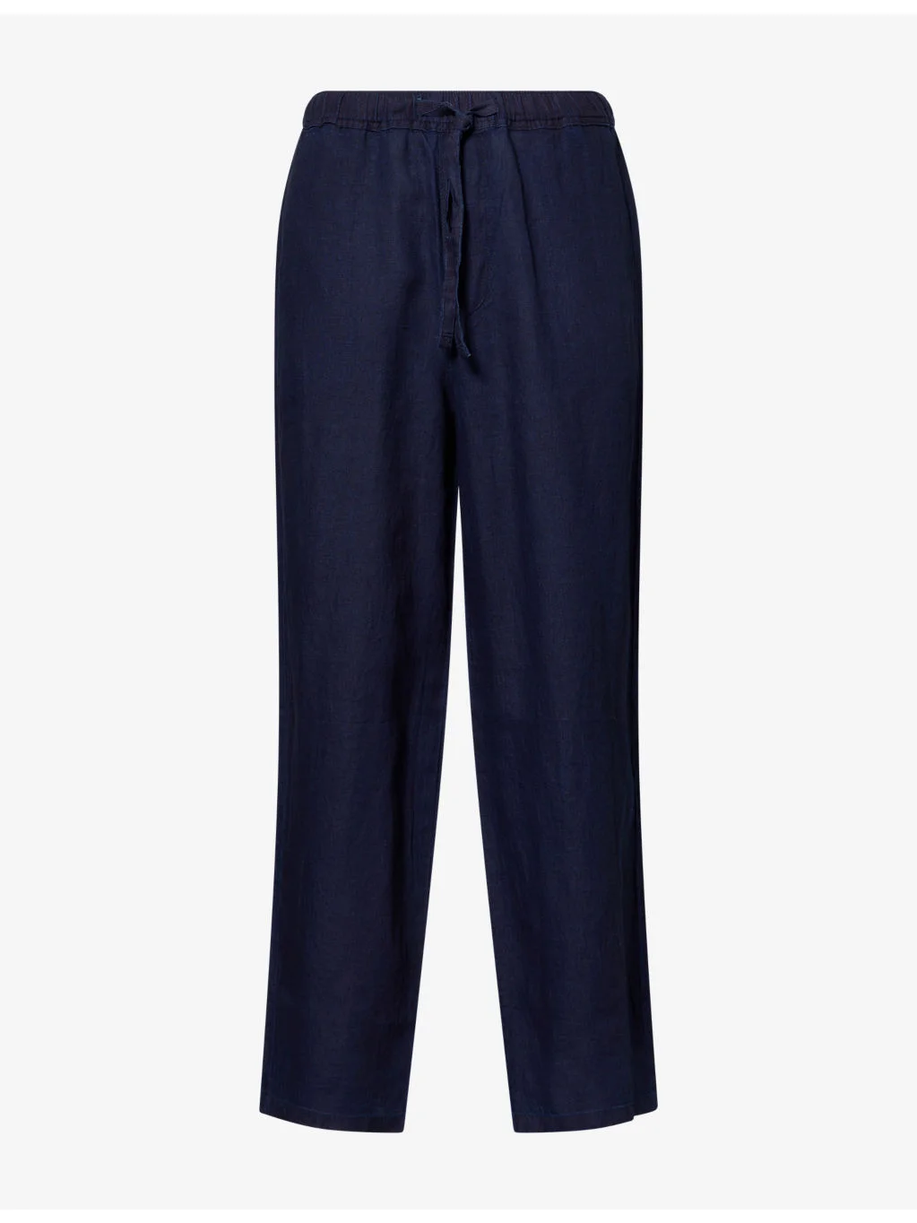 Drawstring-Waist Straight-Leg Linen Trousers - 1
