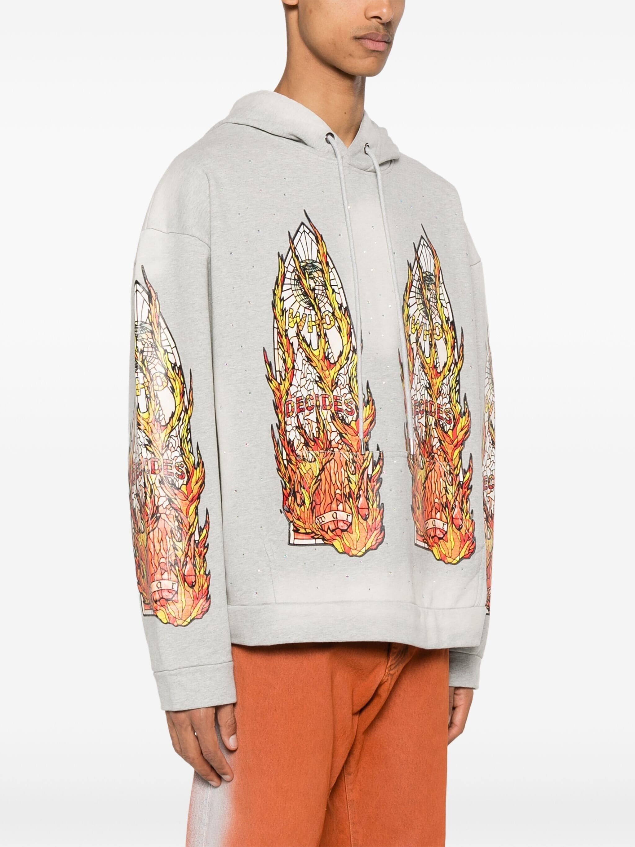 Flame Glass zip-up hoodie - 3