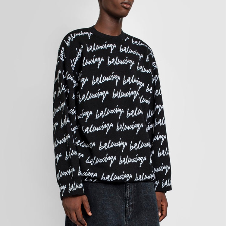 Balenciaga All Over Logo Jumper 'Black' 625984T31841070 - 5