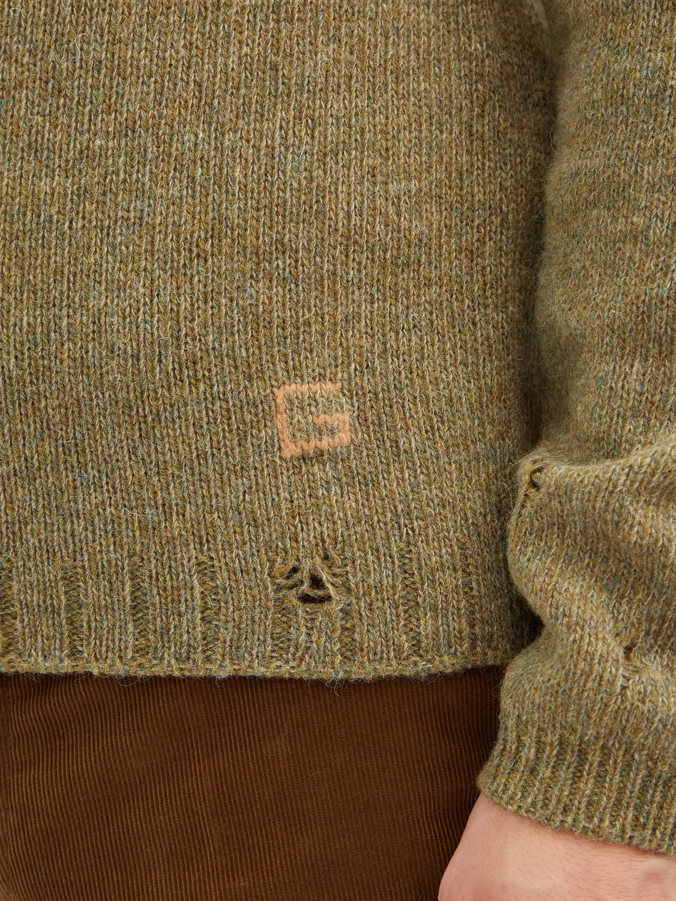 Logo-embroidered laddered-wool sweater - 3