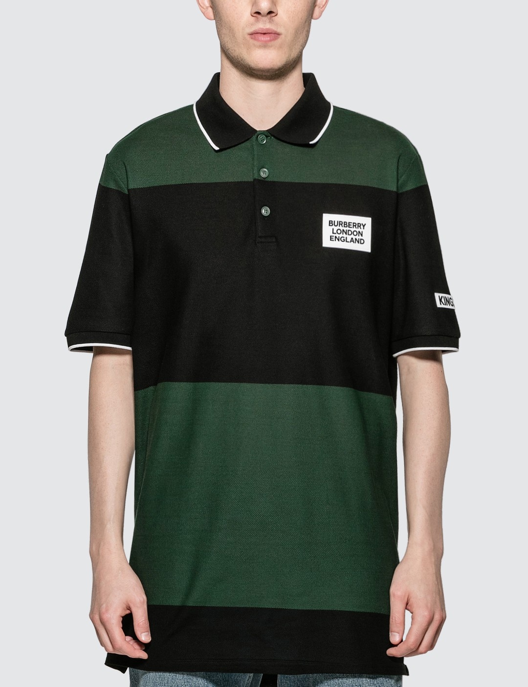 LOGO APPLIQUÉ STRIPED COTTON POLO SHIRT - 1