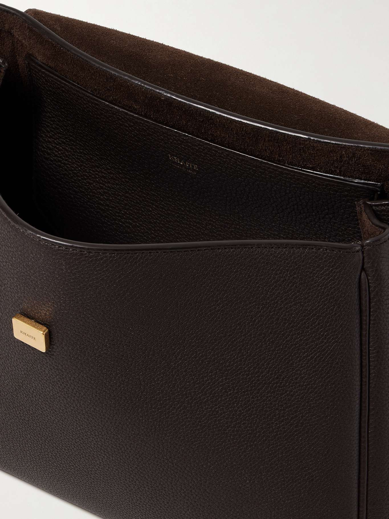Audrey textured-leather tote Brown - 5