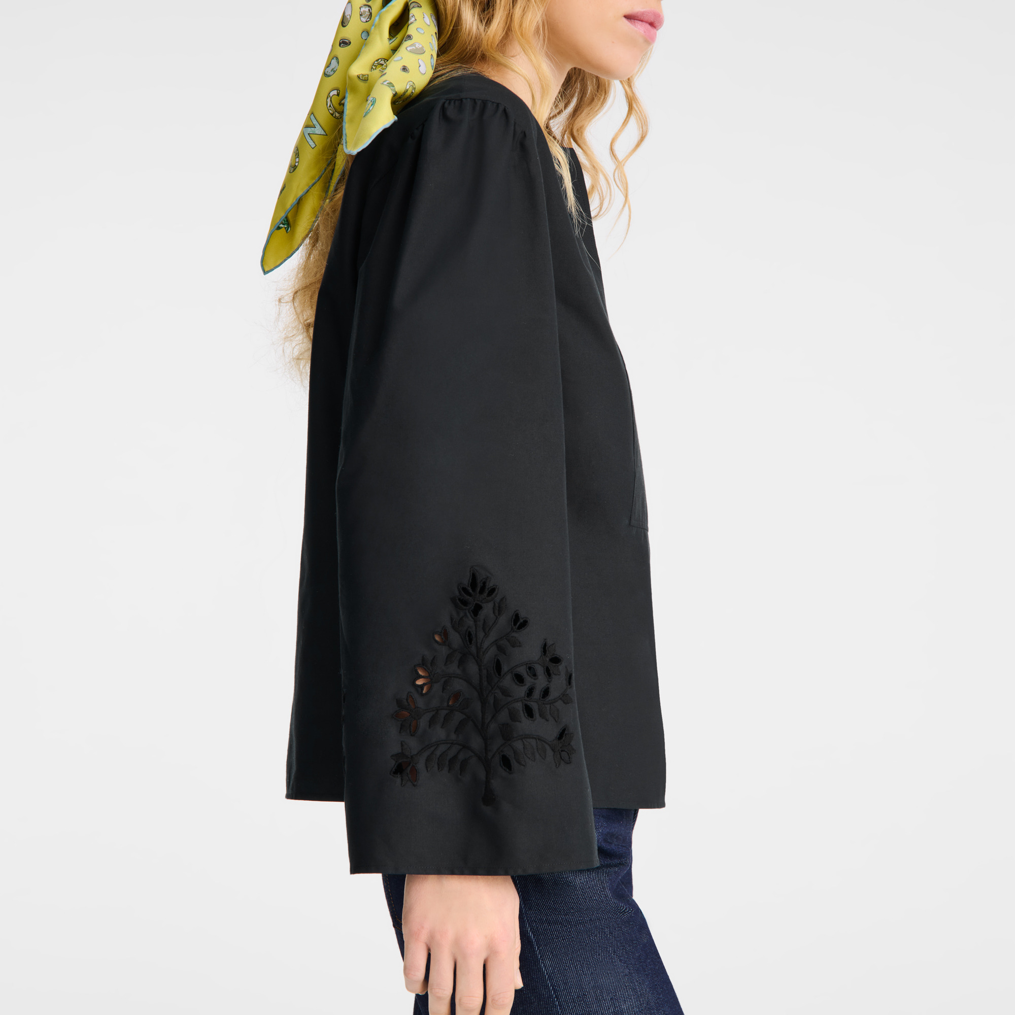 Blouse Black - Poplin embroidered - 5