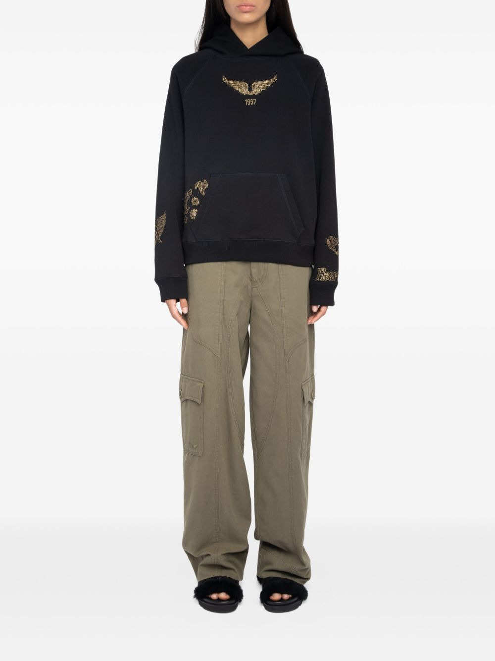 crystal-embellished hoodie - 2