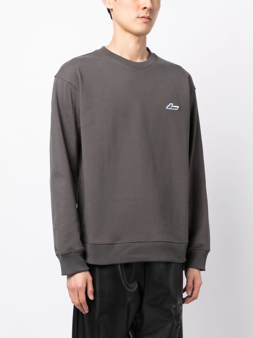 logo-patch cotton sweatshirt - 3