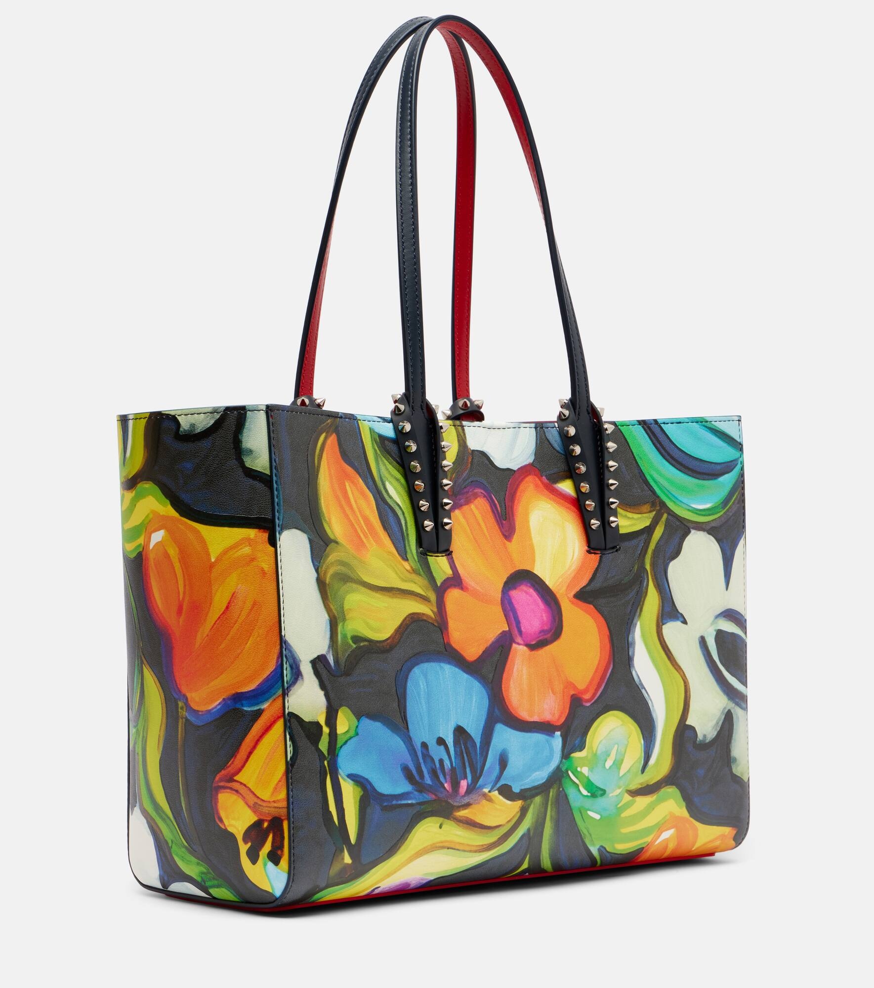 Cabata Small floral leather tote bag - 4