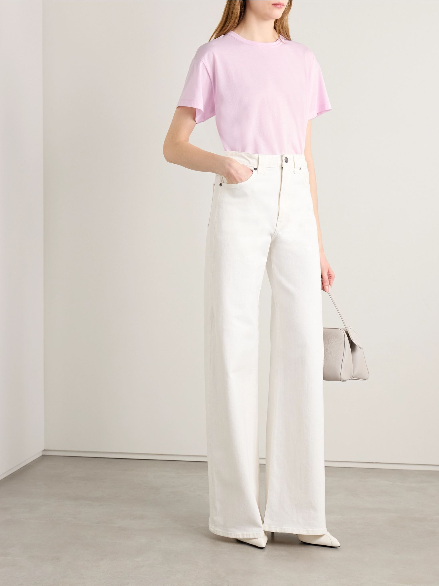 Maeve cotton-blend jersey T-shirt Pink - 2