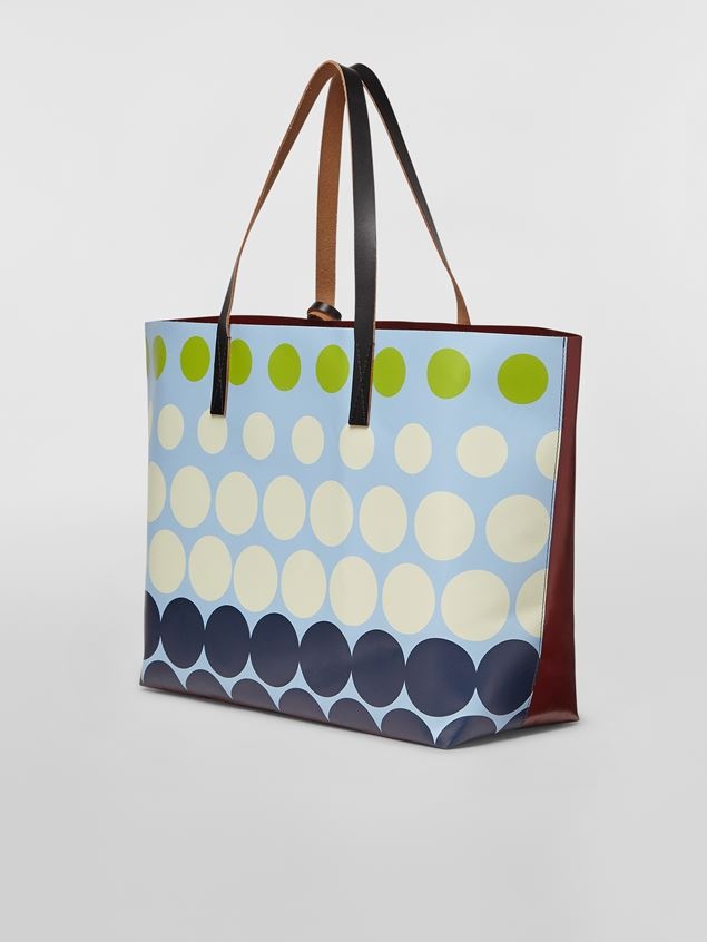 POP POIS PRINT PVC SHOPPING BAG WITH CALFSKIN HANDLES - 1