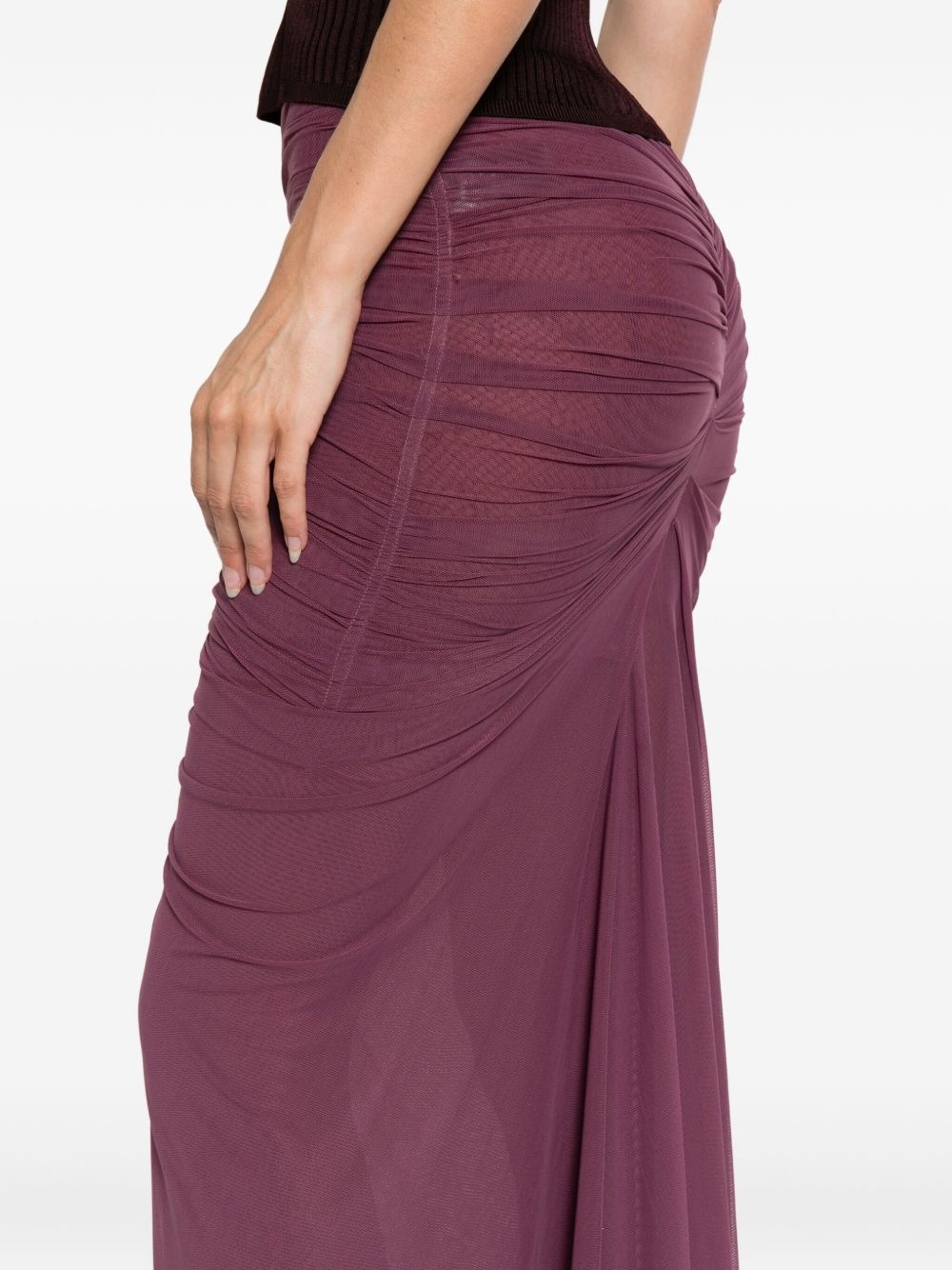 ruched mesh maxi skirt - 5