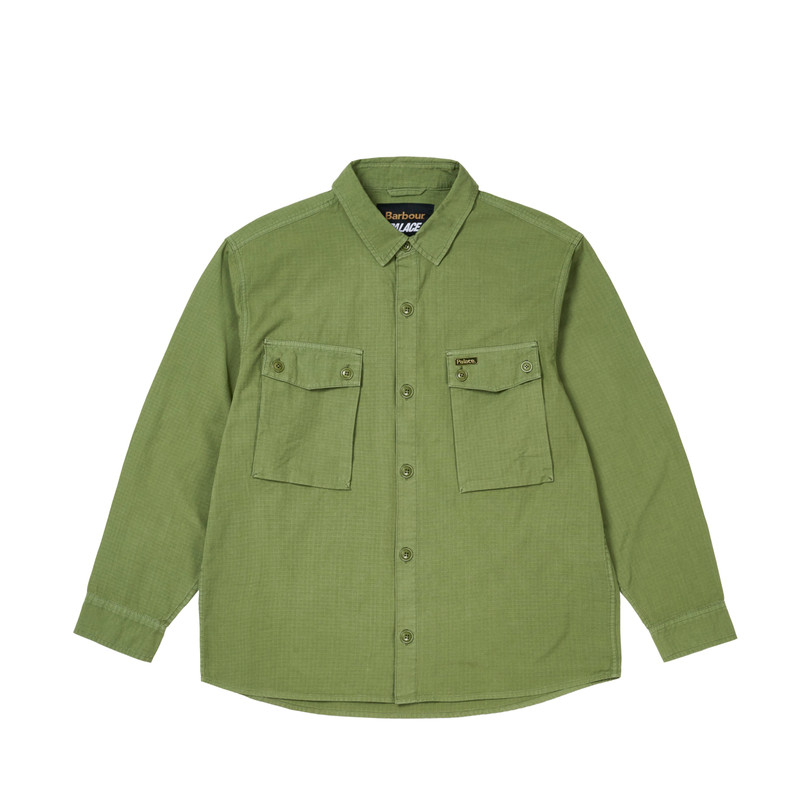 PALACE BARBOUR OFFICER SHIRT OLIVE DRAB 1