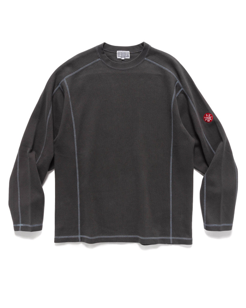 Crew Neck Double Knit Long Sleeve Charcoal 1