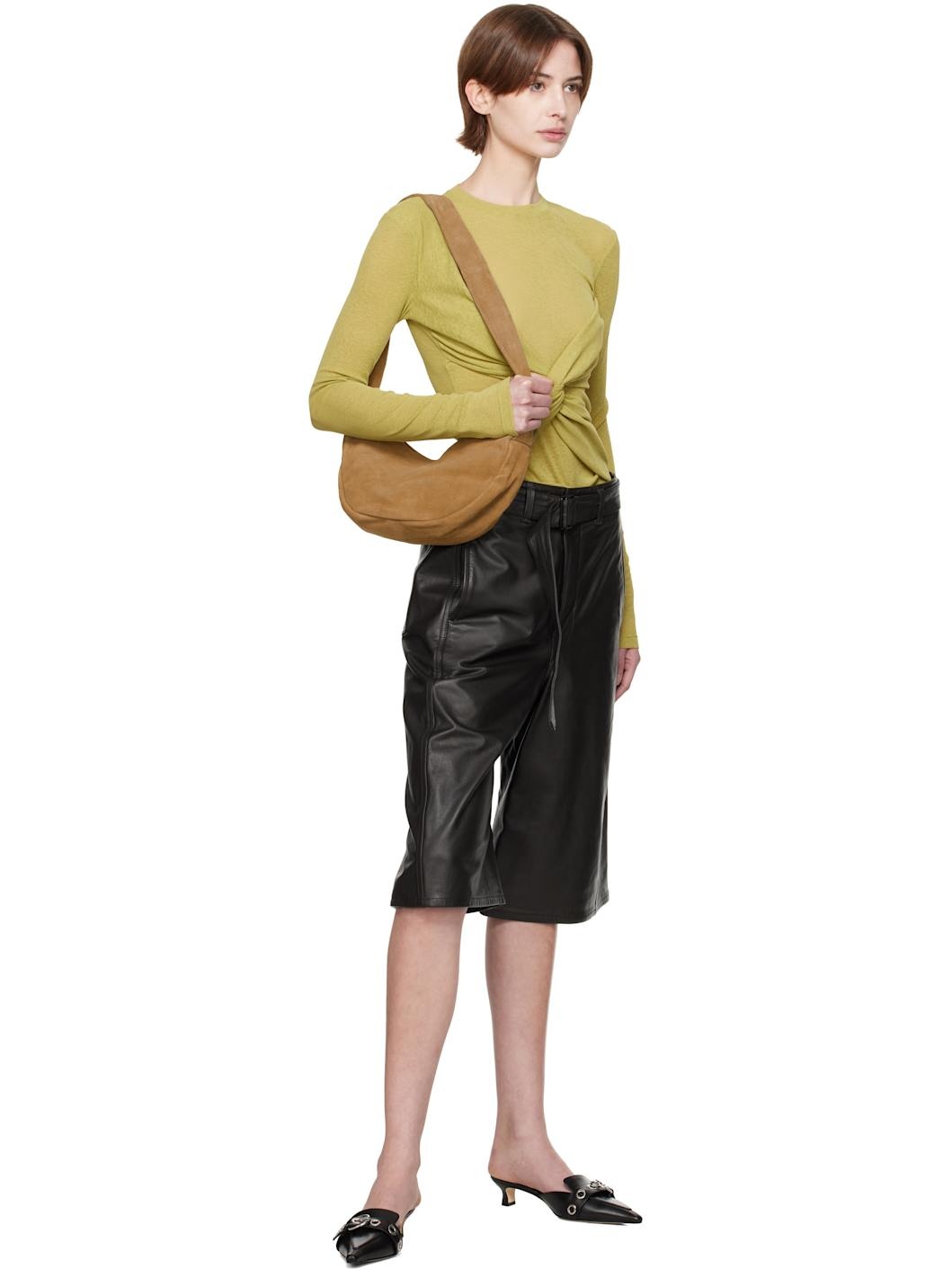 SSENSE Exclusive Brown Soft Crescent Bag - 4